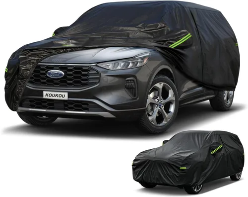 Vista 24 de KouKou Funda impermeable para automóvil para todo tipo de clima, 7 capas para automóviles con cremallera, ajuste universal para sedán, Honda Civic