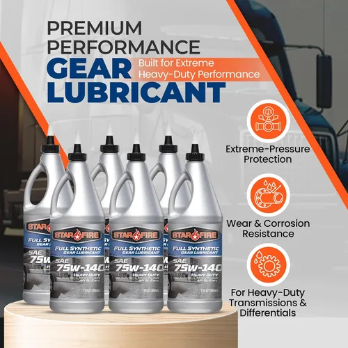 Vista 2 de Starfire Lubricante de Engranajes Completamente Sintético 75W140 6 Botellas de 1QT