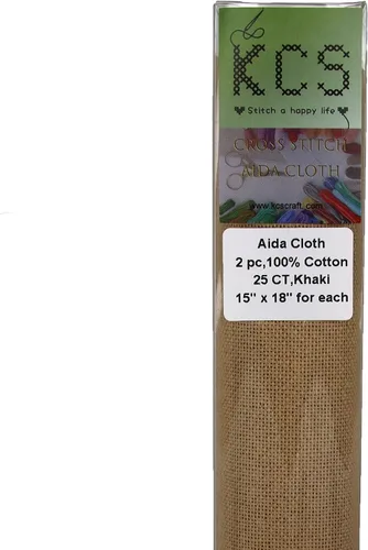 Vista 107 de KCS 2 cajas de tela de costura de algodón para punto de cruz de 15 x 18 pulgadas (blanco antiguo, 11 unidades)