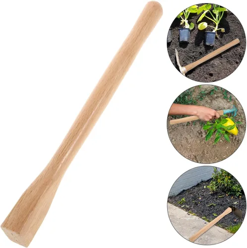 Vista 9 de Kisangel Reemplazo de mango de madera de 14.56 pulgadas para herramienta de jardín con agarre cómodo, mango de madera duradero para cuidado