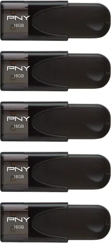 Vista 2 de PNY, modelo Attaché 4 - Unidad de memoria flash USB 2.0 de 16 GB, Negro