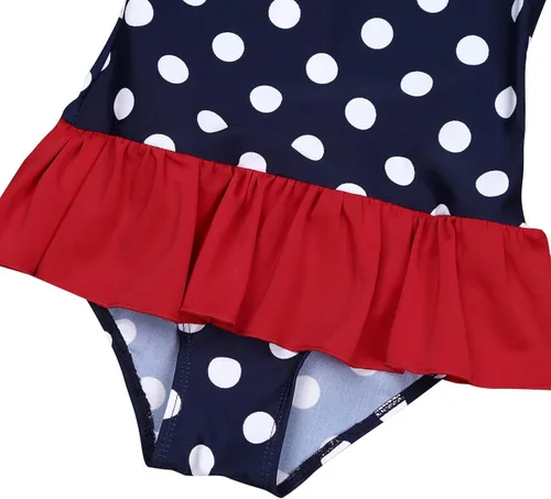 Vista 6 de CHICTRY Traje de baño con falda de una pieza con lunares y volantes