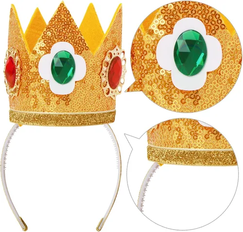 Vista 2 de ICECUTE Kit de accesorios de corona de princesa, accesorios de vestir de princesa para mujeres y niñas