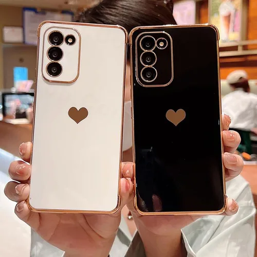 Vista 263 de phylla Funda de teléfono compatible con Samsung Galaxy A12 de 6.5 pulgadas, lindo corazón chapado en oro, elegante funda de lujo para mujer