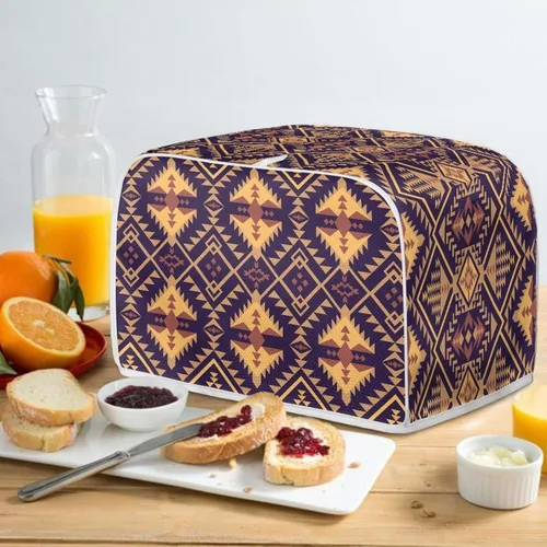 Vista 4 de Howilath Funda para tostadora de 2 rebanadas para cocina, con estampado azteca del suroeste, cubierta antipolvo, lavable e impermeable para cocina