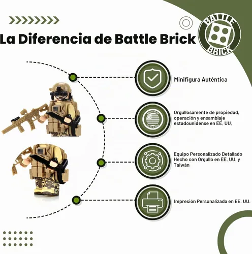 Vista 5 de Battle Brick Seal Team Six Commando Custom 1 Minifigura