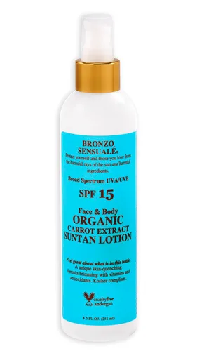 Vista 7 de Loción de zanahoria orgánica para después del sol - Tan Extender de Bronzo Sensuale, 8.5 onzas líquidas