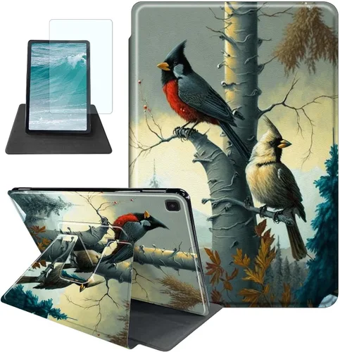 Vista 13 de Rossy Funda para Samsung Galaxy Tab A7 Lite de 8.7 pulgadas 2021 (SM-T220/T225/T227) + protector de pantalla giratorio de 360 grados con soporte