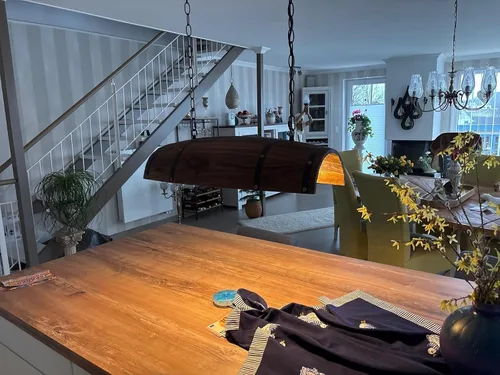 Vista 3 de Madera antigua barril de vino lámpara colgante colgante rústico cocina bar techo lámpara accesorios de luz