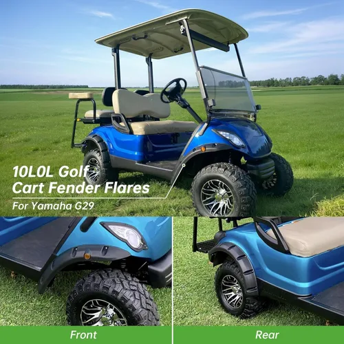 Vista 3 de 10L0L 4 guardabarros para carrito de golf, exactos para Yamaha G29 estándar y Drive 2007-2016, protectores de barro de plástico ABS resistentes a