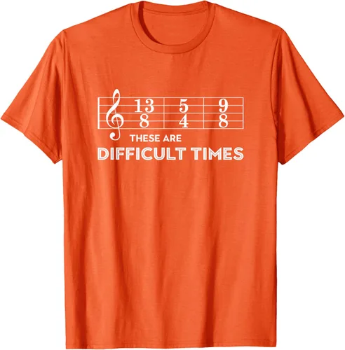 Vista 95 de Musician - Camiseta con texto en inglés "These are Difficult Times", talla S