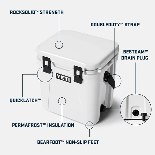 Vista 2 de YETI Roadie 24 2.0 - Enfriador duro con correa de hombro DoubleDuty y tapón de drenaje Carbón