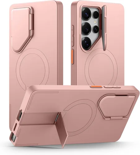 Vista 12 de SURITCH Funda para teléfono Samsung Galaxy S26 Plus, cubierta protectora magnética con cubierta de cámara y soporte de metal ajustable para Galaxy