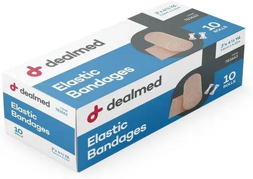 Vista 13 de Dealmed Vendas de compresión con cierre de clip Envolturas elásticas para pies, tobillo, rodilla, pierna, brazo y cuerpo, esguinces musculares