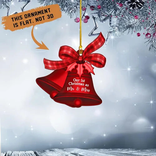 Vista 2 de Adorno de nuestra primera Navidad como el señor y la señora, adornos de primera Navidad para casados, regalos de boda para parejas, regalo