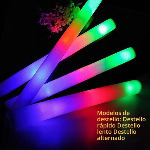Vista 5 de Varillas Luminosas a Granel - 100 Piezas Varillas de Espuma LED que Brillan en la Oscuridad Suministros de Fiesta con 3 Modos de Efecto