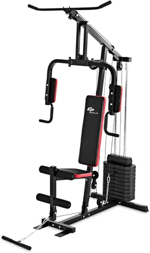 Vista 7 de Goplus Sistema de gimnasio en casa multifunción, equipo de entrenamiento de fuerza, máquina de fuerza para fitness, para entrenamiento de cuerpo