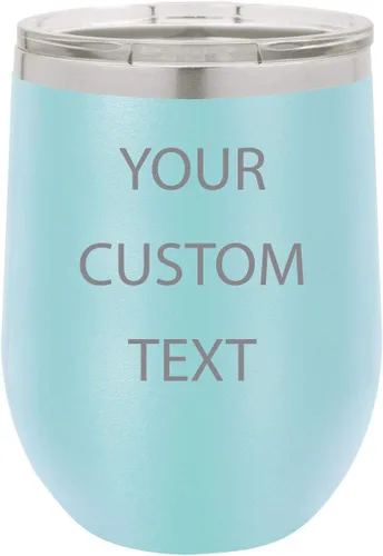 Vista 12 de Vaso de vino aislado de acero inoxidable personalizado personalizado de 12 oz (negro)