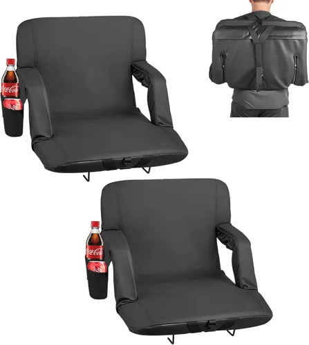 Vista 10 de VEVOR Stadium Seat, 6 Adjustable Angle Wide Bleacher Chair, 2.9'' Cushion Padded Stadium Seat with Armrest and Back Support, Stadiums Chair with