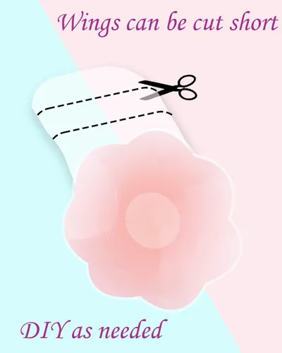Vista 5 de Cubiertas de pezón de levantamiento de pétalos de pecho, adhesivo reutilizable, brasier invisible de silicona, alas de elevación para mujeres