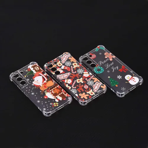Vista 2 de Funda de Navidad para Samsung Galaxy S22, transparente, suave, delgada, a prueba de golpes, con esquinas de protección de aire, regalo de hombre
