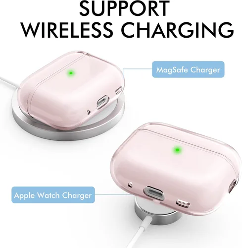 Vista 5 de NIUTRENDZ Funda protectora para AirPods Pro 2 2022 de TPU suave con cordón [LED frontal visible] compatible con AirPods Pro de 2ª