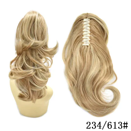 Vista 3 de LYRICAL HAIR Extensión de cola de caballo sintética para mujer, con cordón ajustable, pinza de mandíbula, larga, rizada, ondulada, extensión de cola