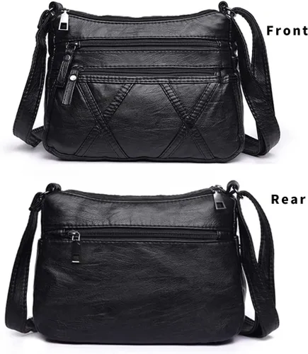 Vista 9 de Bolsos cruzados impermeables para mujer, bolso bandolera casual de piel sintética para mujer, bolso cruzado