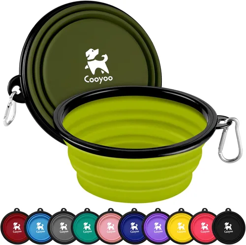 Vista 54 de COOYOO Cuenco plegable para perros, paquete de 2 cuencos plegables para agua para perros y gatos, plato portátil para alimentación de mascotas