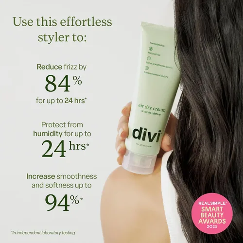 Vista 2 de divi Air Dry Cream for Curly & Wavy Hair Reduces Frizz by 84% 4 oz