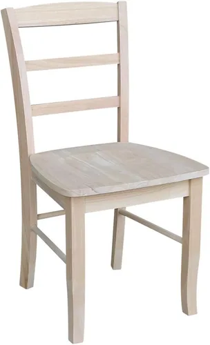 Vista 8 de International Concepts Madrid - Sillas de comedor, madera de parawood maciza, sin terminar (juego de 2)