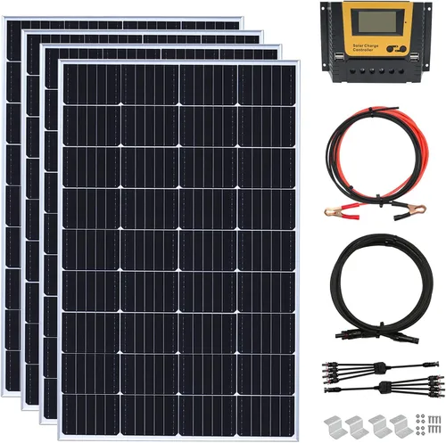 Vista 10 de Kit de panel solar de 20 W, 12 voltios, cargador de batería solar con controlador de carga de 10 A para caravana, barco, automóvil, remolque