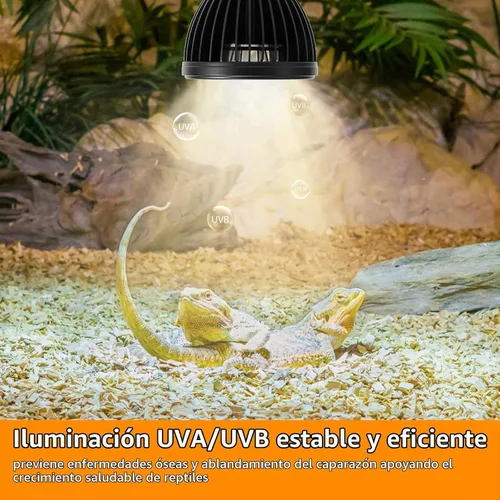 Vista 7 de REPTITRIP Luz UVB para reptiles, bombilla UVB 5W 5.0 UVB lámpara LED, bombilla de reptil, proporciona suficiente exposición UVB para especias