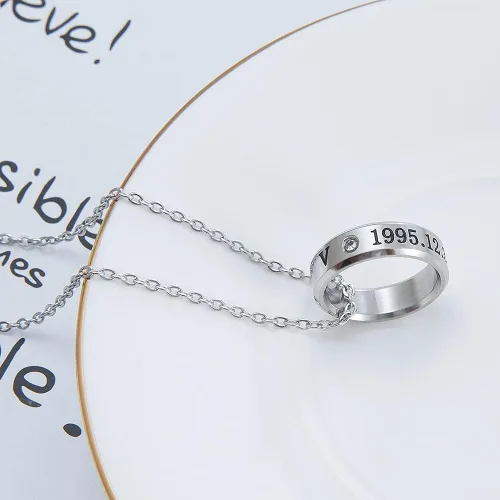 Vista 7 de N1 KPOP Bangtan - Juego de joyas para niños, V JUNGKOOK JIMIN JIN JHOPE SUGA RM, collar de acero de titanio, pulsera, anillo para fanáticos