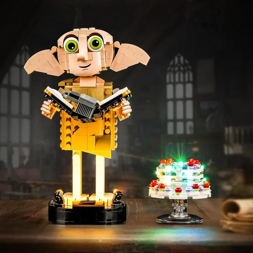 Vista 3 de Kit de luz LED mejorado compatible con el set de construcción Lego Dobby La Casa-Elfo, compatible con el modelo Lego 76421, idea de regalo