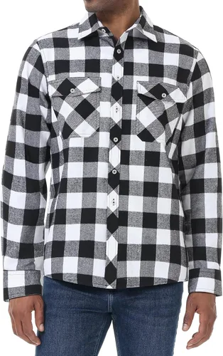 Vista 3 de J.Ver - Camisas de franela a cuadros para hombre, de manga larga y de ajuste regular, con botones, casual