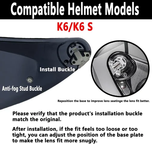Vista 3 de BSTOP K6 Shield Visor para AGV K6 K6S Protector facial con protección UV Parabrisas Moto Casco Accesorios (Solo uso diario)