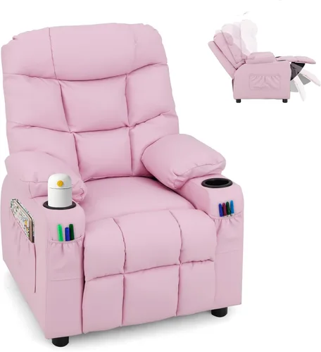 Vista 14 de GLACER Silla reclinable para niños con portavasos, bolsillos laterales Marrón