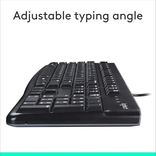 Vista 7 de K120 teclado ergonómico de escritorio con cable USB negro, Negro
