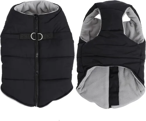 Vista 2 de Ropa de bulldog para perro, abrigo acolchado de algodón, chaleco grueso para invierno, chaleco cálido para clima frío, ropa para bulldog francés