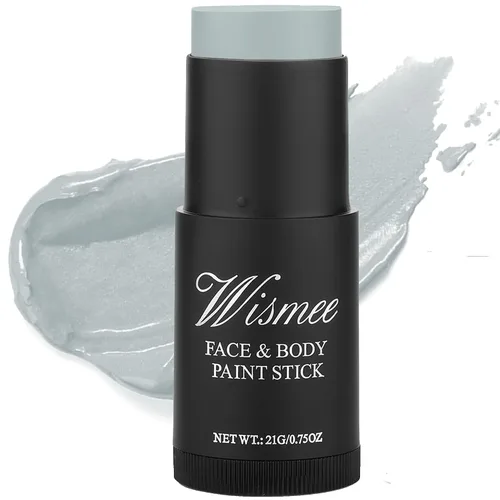 Vista 10 de Palo de pintura facial blanca de payaso, cobertura completa, maquillaje de cuerpo blanco para Halloween, cosplay, bromista, zombi, vampiro