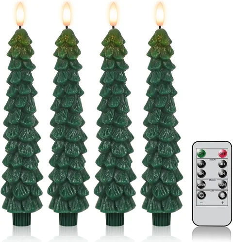 Vista 12 de Velas de Ventana Sin Llama con Control Remoto y Temporizador, Velas LED Cónicas Operadas por Batería con Ventosas Juego de 6 Velas de Ventana de A-6