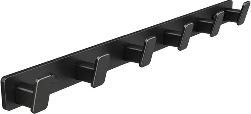 Vista 14 de Black Wall Mount Coat Rack, 5 Wall Hooks For Hanging Key Holder Hat Hooks Negro