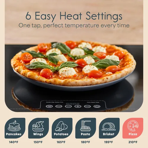 Vista 7 de ThermaPlate - Bandeja de calentamiento grande Calentador eléctrico de alimentos de vidrio de 31.5 x 17.5 pulgadas para cocina, fiestas y bufés