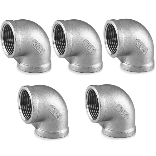 Vista 7 de Accesorio de tubería de acero inoxidable fundido 304, conector de tubería roscada NPT hembra a hembra, codo de 90 grados, clase 150 (paquete de 2)