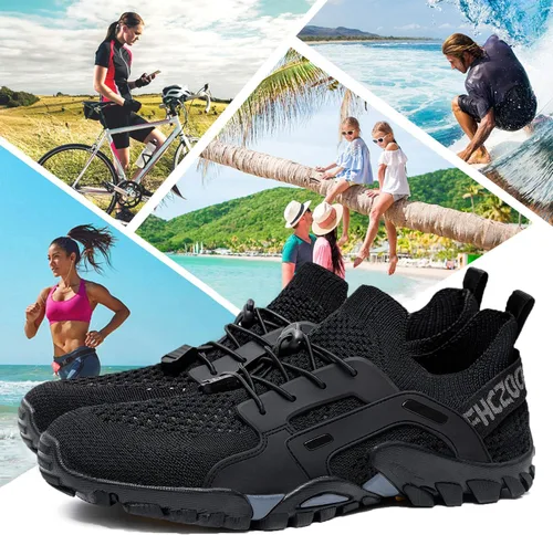 Vista 7 de SOBASO Zapatos de agua para mujeres y hombres, secado rápido, para natación, playa, zapatos acuáticos para deportes acuáticos, buceo, senderismo