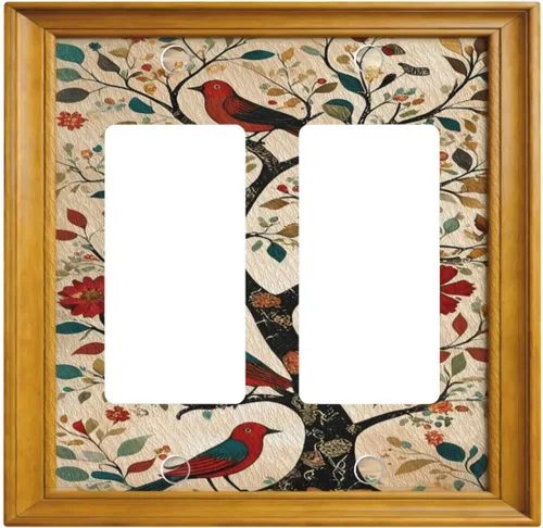 Vista 30 de Cubiertas de Interruptor de Luz Artísticas Decorativas Boho Figura Abstracta Interruptor de Pared Único Placa de Interruptor Decorativo Placa