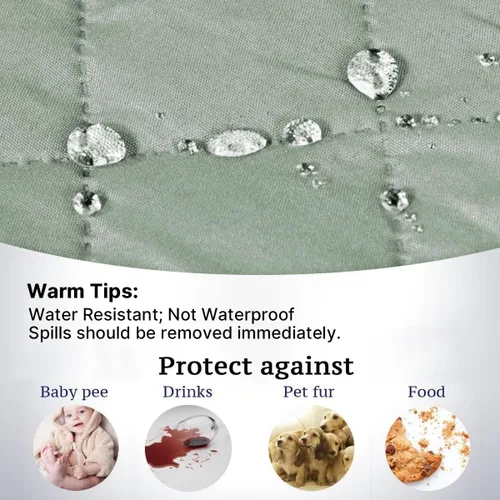 Vista 29 de H.VERSAILTEX Funda de sofá resistente al agua para sofá de 3 cojines, reversible, protector de muebles acolchado con correa elástica, funda de sofá