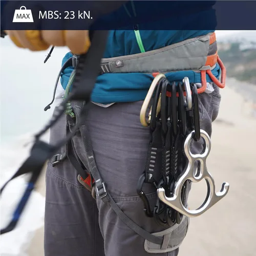 Vista 6 de Fusion Climb SUPREME - Mosquetón de puerta recta, aluminio ligero, sin bloqueo, nariz de llave, forma ovalada Certificado CE EN 362 para escalada