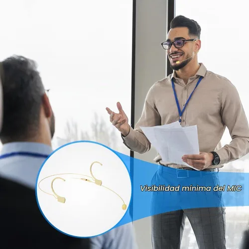 Vista 4 de KIMAFUN Auriculares/Micrófono de Diadema Profesional Earset Sobre la Oreja Colgante Micrófono Condensador Compatible con Sistema Inalámbrico